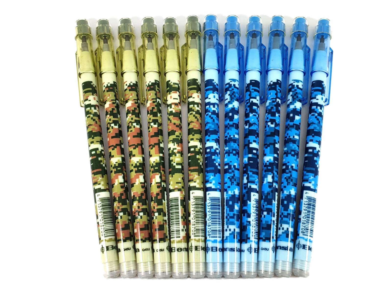 SDM 12 x Camouflage Pixel Design HB Lead Pop A Point Pencils & Erasers Ideal Party Bag Fillers