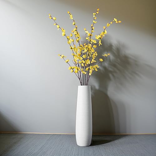 Miniatura 5 de Plantas artificiales artificiales para decoración de interiores de primavera y verano, 4 paquetes de flores de ciruelo de seda sintética, ramas de