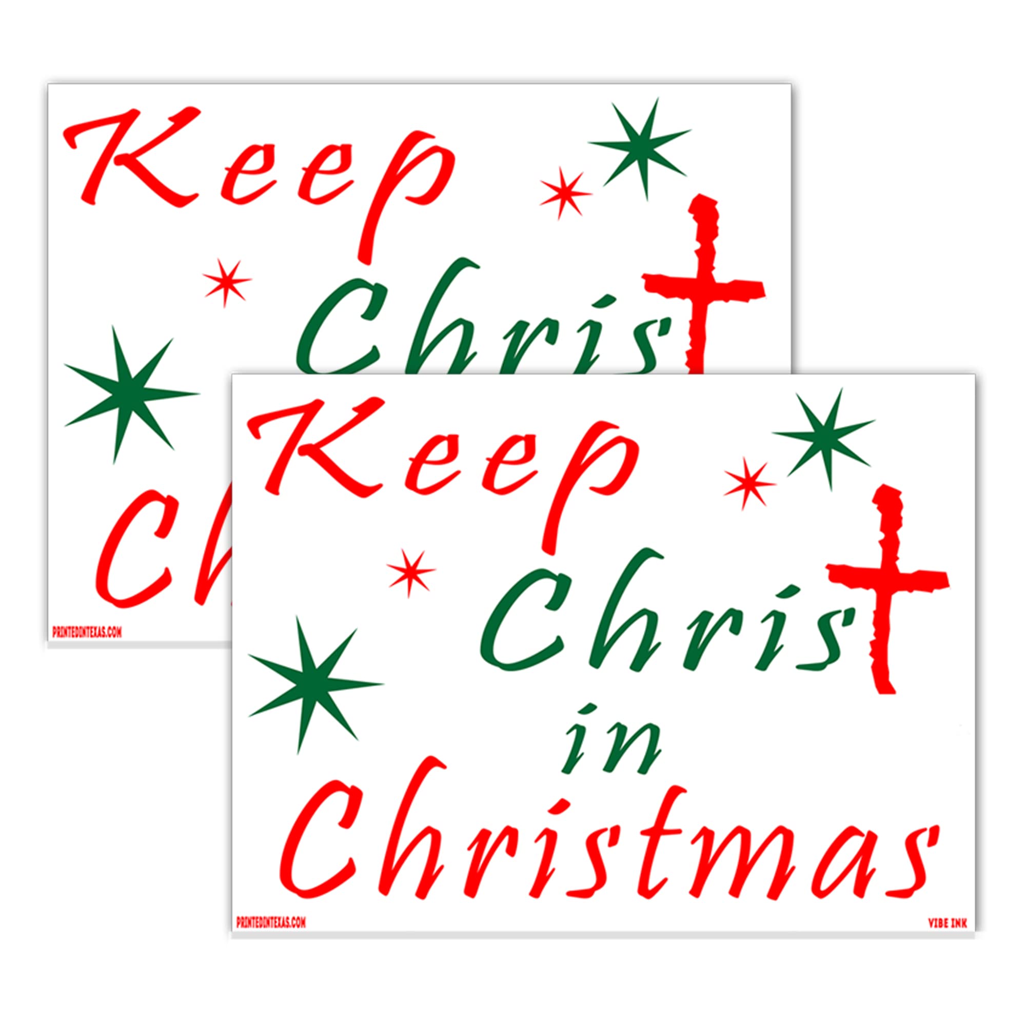 Keep Christ in Christmas Holiday Yard Sign, 24x18, Double-Sided, Large, Corrugated Plastic, Waterproof, Metal Stand Included - Made in The USA! (2)