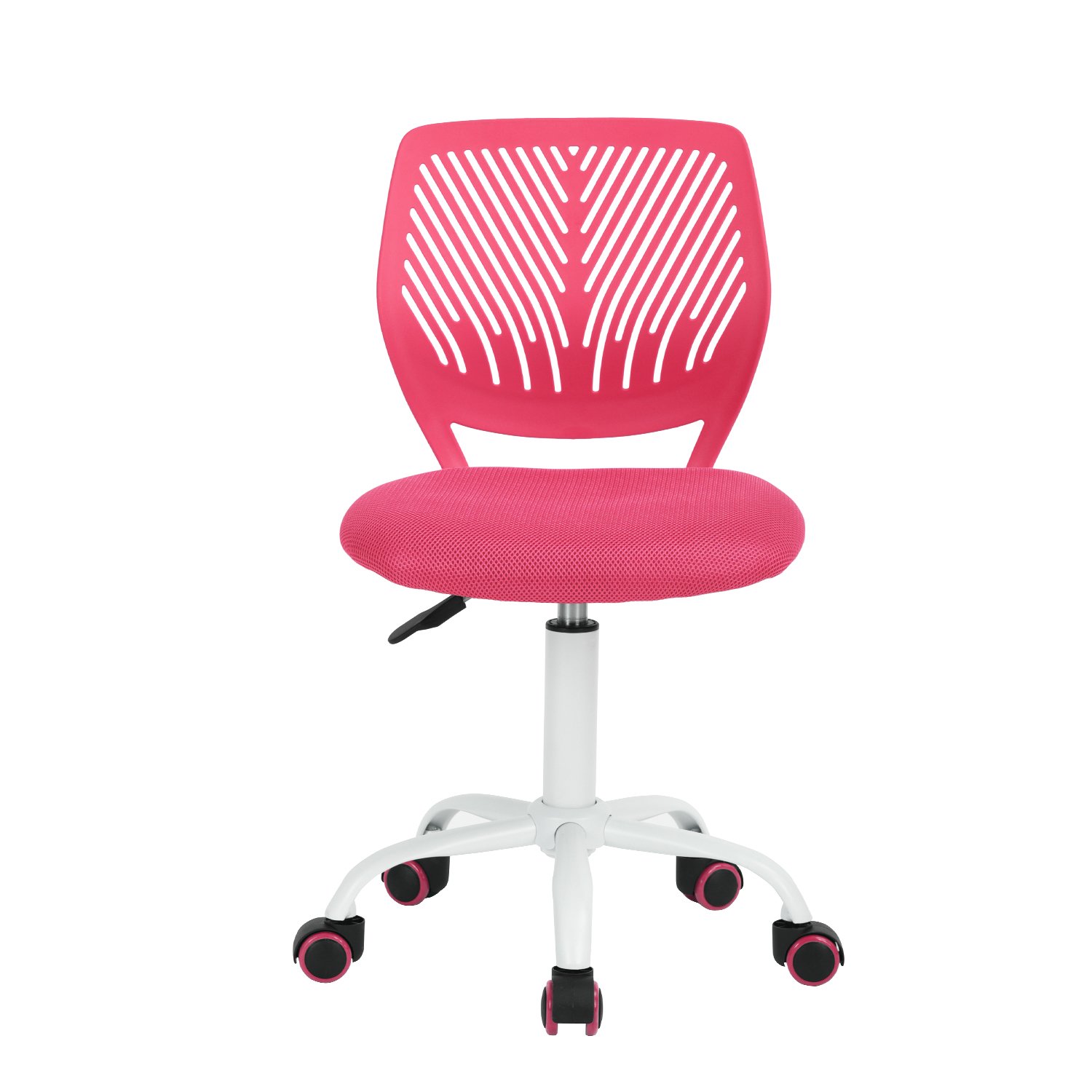 FurnitureR Colourful Home, Ergonómico Adjustable Height Swivel Computer Rolling Executive Chair for Task Office Study, Pink, Metal, 38,5 cm x 40 cm x 75-87 cm