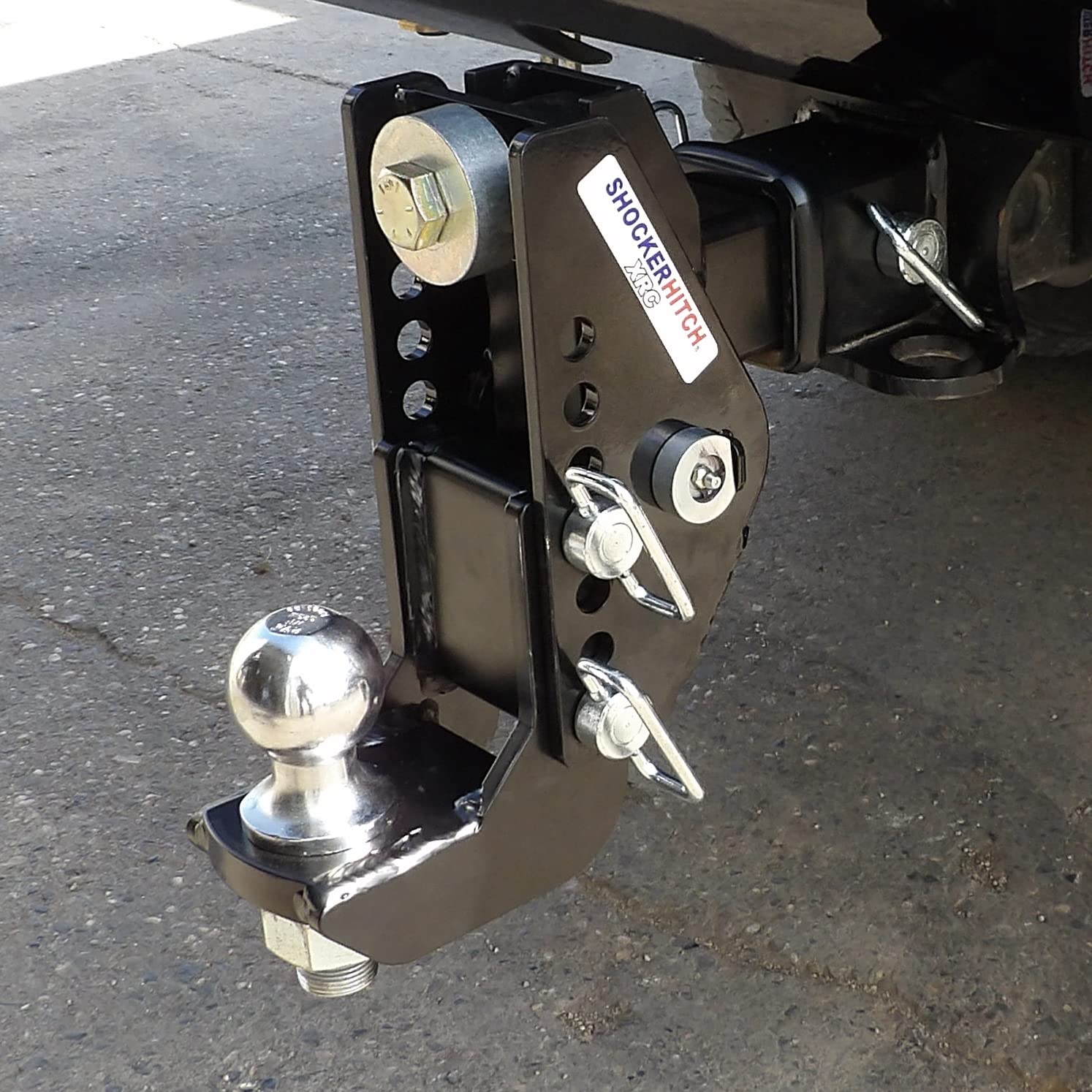 Shocker 20K Impact Max Drop Cushion Hitch Ball Mount 0" to 7-1/2" Drop, Fits 2" Hitch, Has 2-5/16" Ball