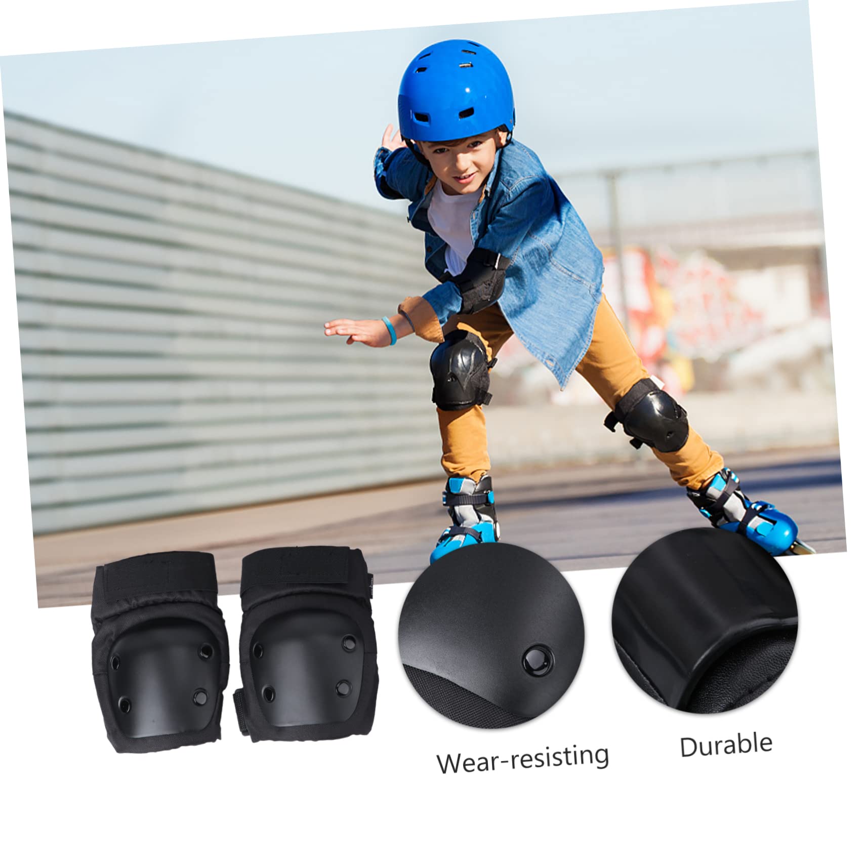 OSOLADY Skateboard Wrist Guards Elbow Leg Guard Set Kneecap Kit for Kids Adults Skating Accessories