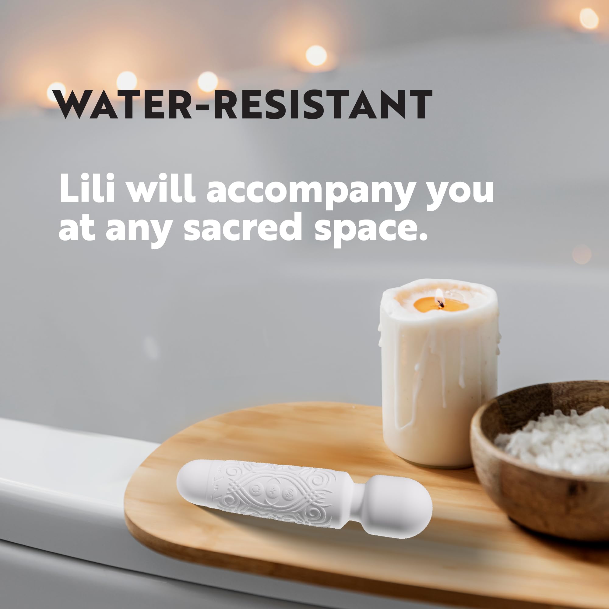 LuLu Wand Massager Vibrator for Women - Powerful Multi-Speed Waterproof Vibrating Wand with Smoky Quartz Yoni Egg - Silent Rechargeable Sex Toy for Clitoral Stimulation