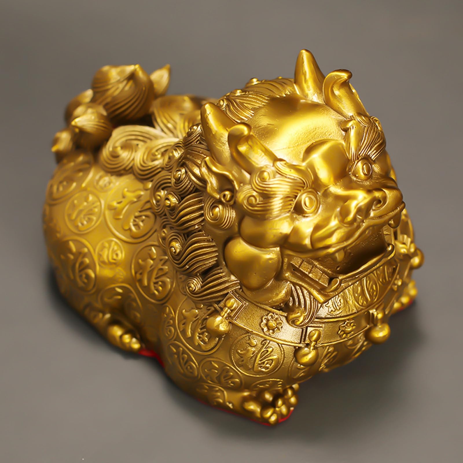 Feng Shui Cinese Shui pi Yao/pi xiu Statue porsperity di ricchezza, 7 "Figurine pixiu Pura Ottone Fortunato Ornamenti Che attirano ricchezza e buona Fortuna