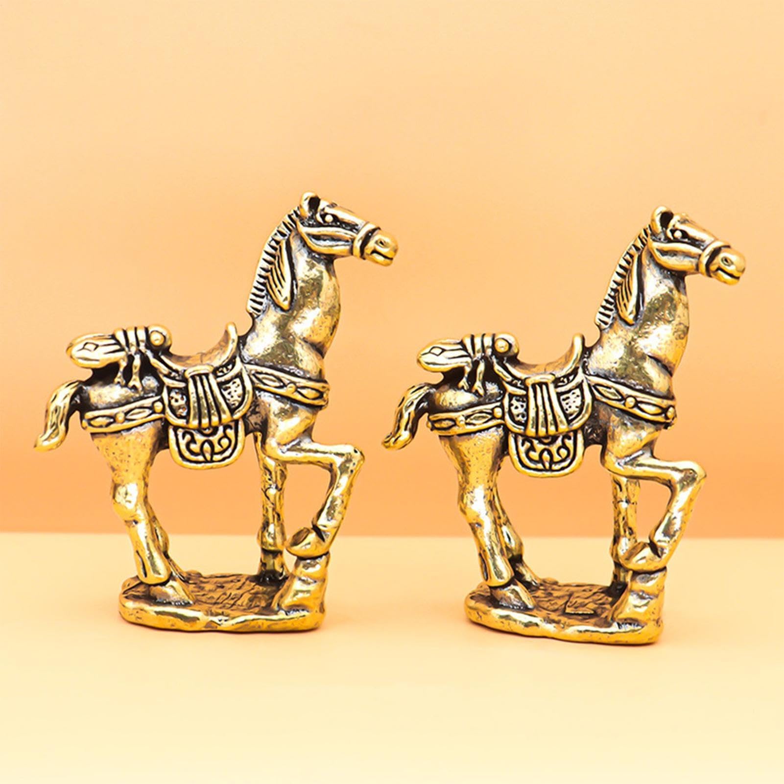Estatuilla China símbolo de latón de la Estatua del Caballo de la Riqueza para el Estante del Escritorio de Oficina