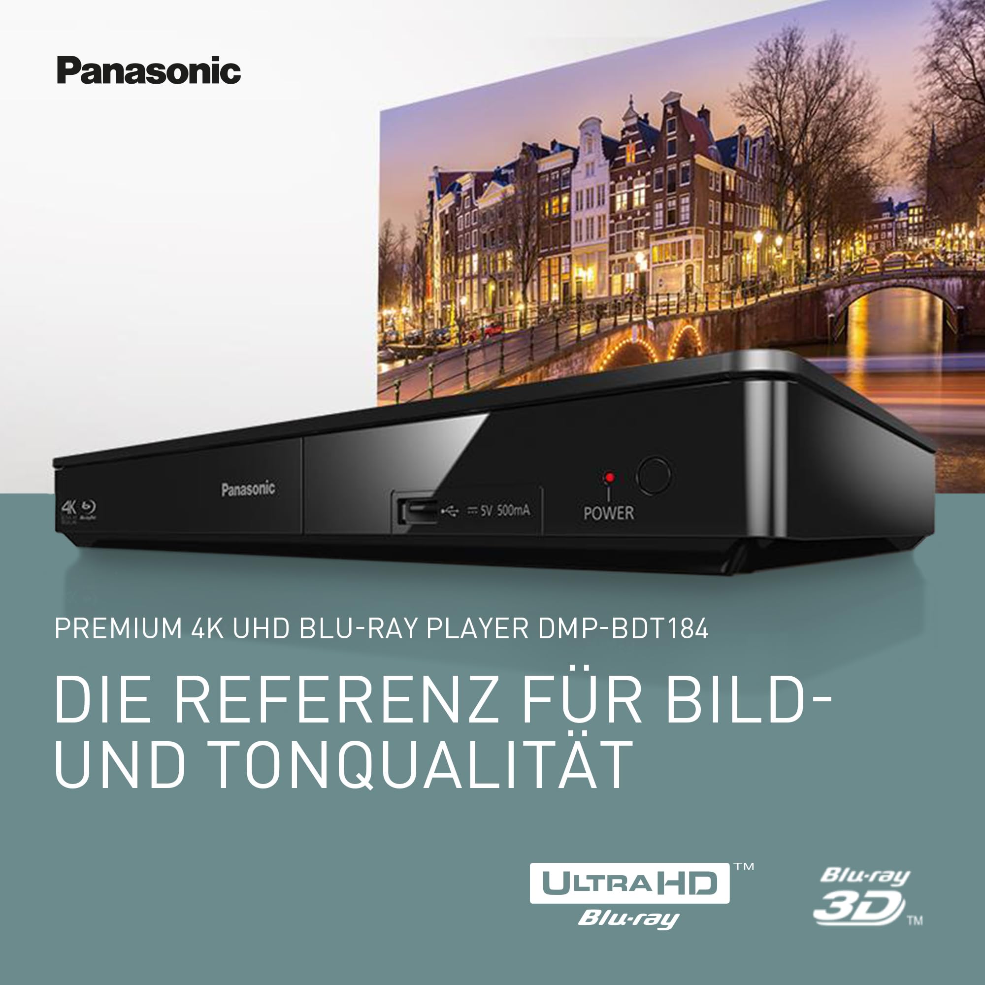 Panasonic DMP-BDT184EG 3D Blu-ray Player (4K Upscaling, DLNA, VoD, HDMI-Steuerung, USB, MKV-Playback) schwarz
