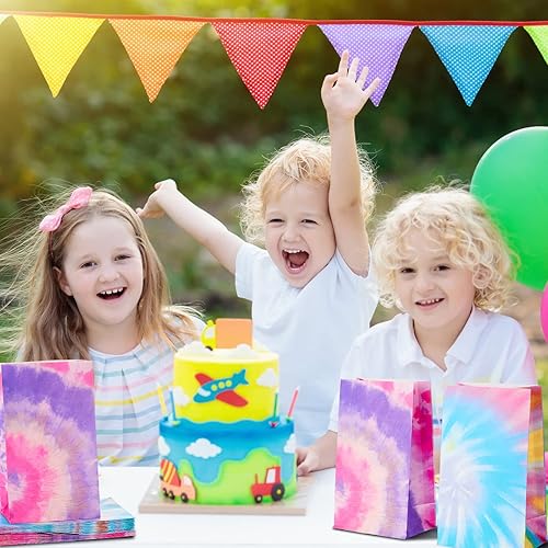 Miniatura 4 de Zonon 24 bolsas de papel de teñido anudado, bolsas de regalo de camuflaje, bolsas de regalo retro, contenedores de papel para fiestas, accesorios de