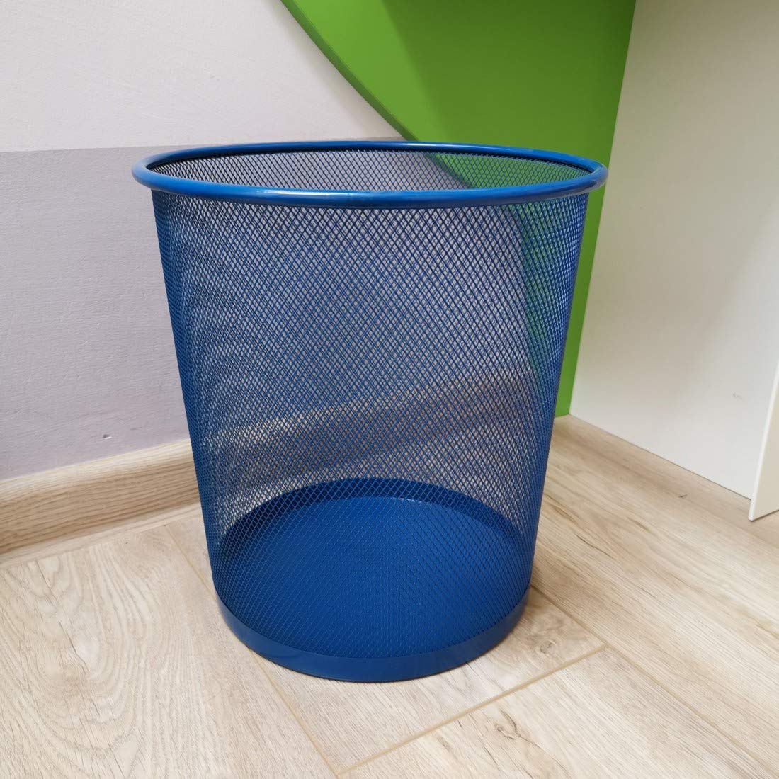 Leviatan Cestino per la Carta Straccia in Rete Metallica | Cestino per la Carta Straccia da Ufficio | Perfetto per Casa, Ufficio o Scuola | 266 x 218 x 280 mm, 12L | Blu Navy