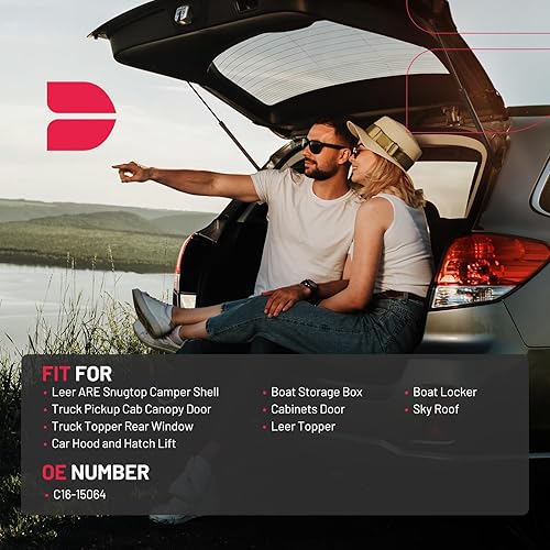 Miniatura 3 de BDFHYK Soporte de elevación C1615064 de 15 pulgadas, 20 libras(89N, amortiguadores de gas para ventana trasera, cubierta de caja de camión, puerta