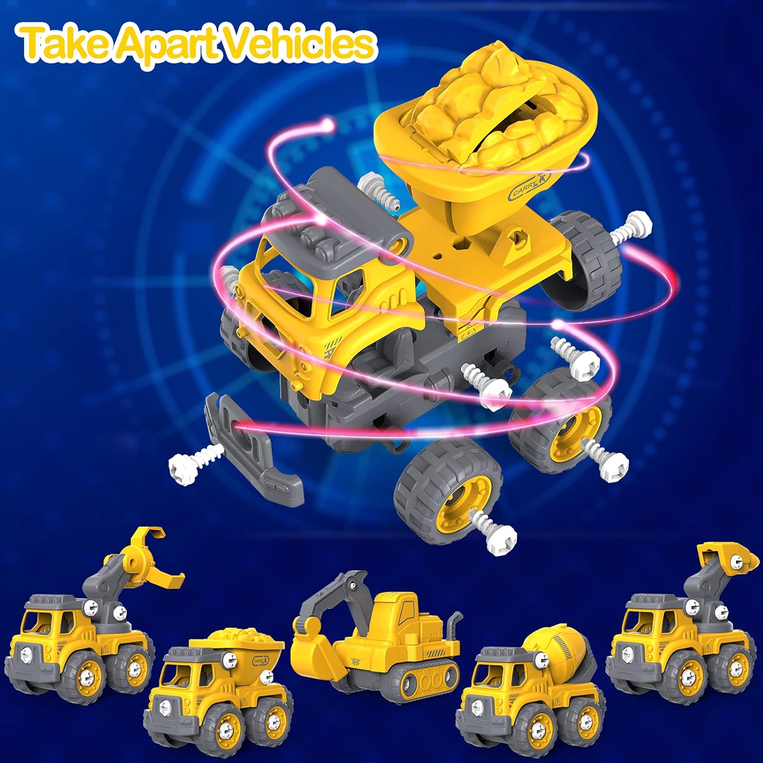 Toys for 4 5 6 7 8 Year Old Boys, TOYABI Take Apart Robot Toys Vehicle Set 5 in 1 Construction Robot Toys Kids Ages 4-8 STEM Toys Vehicles Christmas Birthday Gifts for Boys Girls Kids Building Toys : Toys & Games