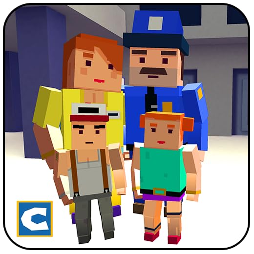 Blocky Police Dad Family: Criminals Chase Game