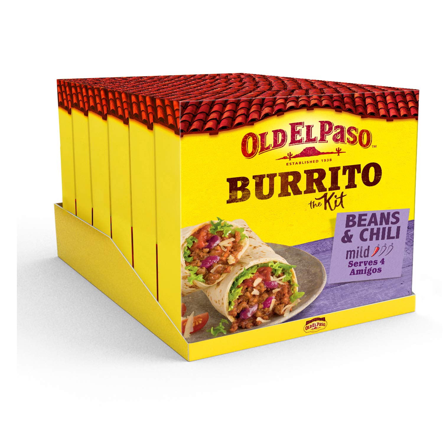 Old El Paso Beans and Chilli Burrito Kit 620 g (Pack of 6)