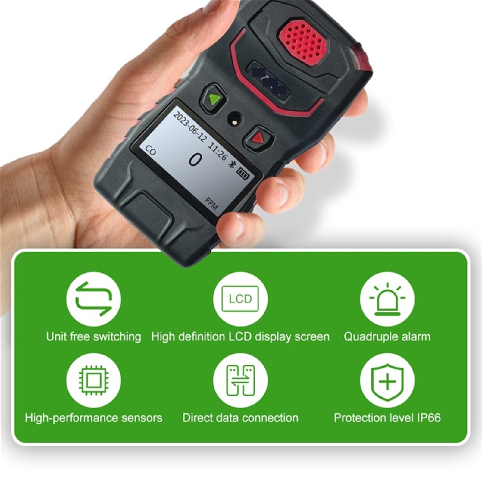 Analizzatore Portatile for rilevatore di Gas CH4 Uso Industriale Allarme in Tempo Reale ad Alta risoluzione ad Alta precisione Protezione IP66 a infrarossi