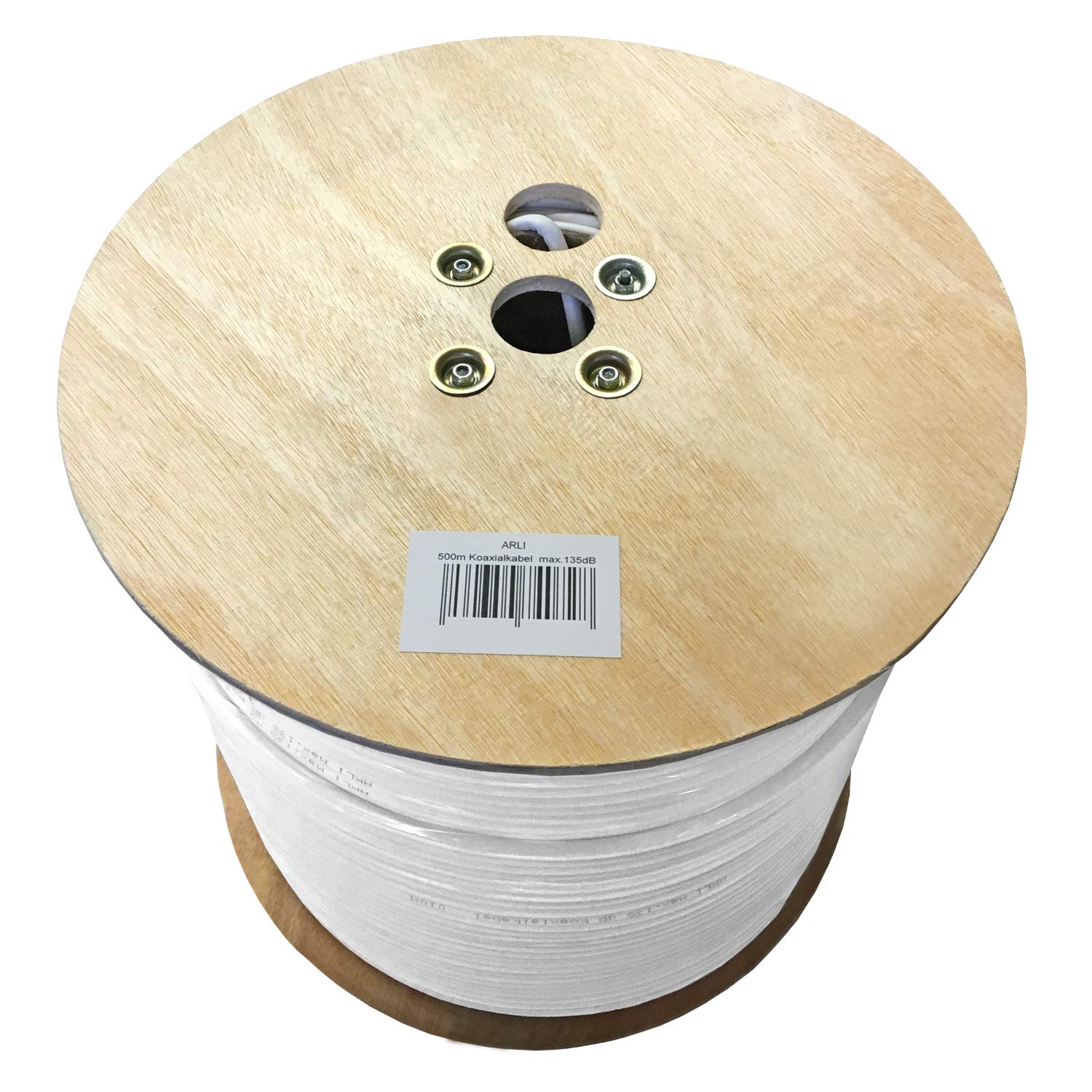 ARLI 500m Koaxialkabel max. 135 dB 5-fach geschirmt Sat Antennenkabel TV Kabel Koax Kabel 75 Ohm DVB-S2 DVB-T2 DVB-C2 BK Anlagen UHD 4K Satkabel Innen & Außen Kabel UHD Full HD 4K Weiß