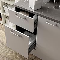 Vista 4 de Paquete de 25 manijas sólidas de aleación de zinc de 3-3/4 pulgadas, níquel satinado cepillado, tiradores de cajones, accesorios de muebles