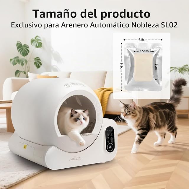 Foto 2 de 6 de Nobleza - Eliminador de Olores para Caja de Arena Autolimpiante, Pack de 6