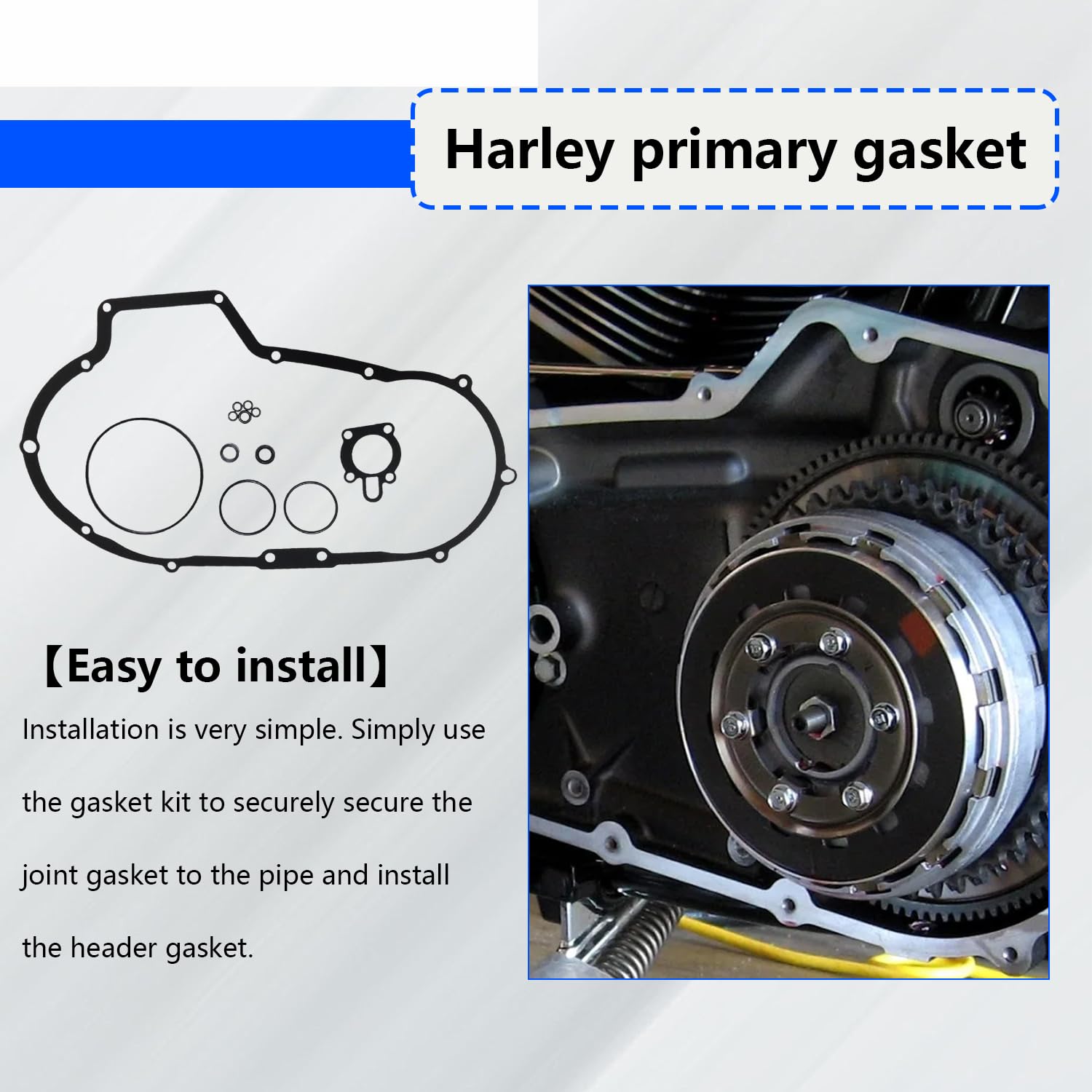Sportster Primary Cover Gasket Seal Kit Compatible with Harley-Davidson Sportster 883 XLH883 Sportster 1200 1991-2003