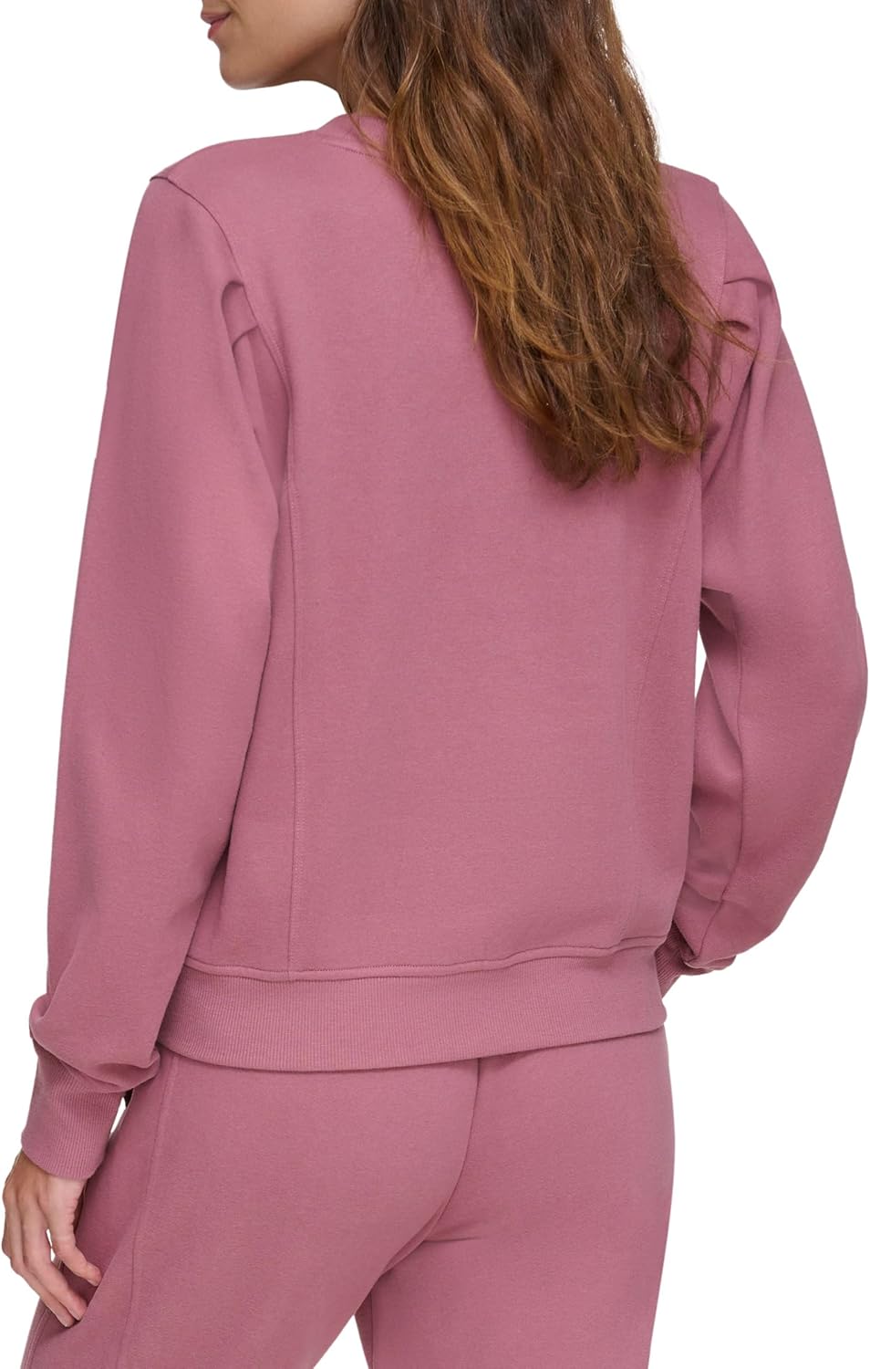 Andrew Marc womens Pleated Shoulder Crewneck Fleece Top - Image 4