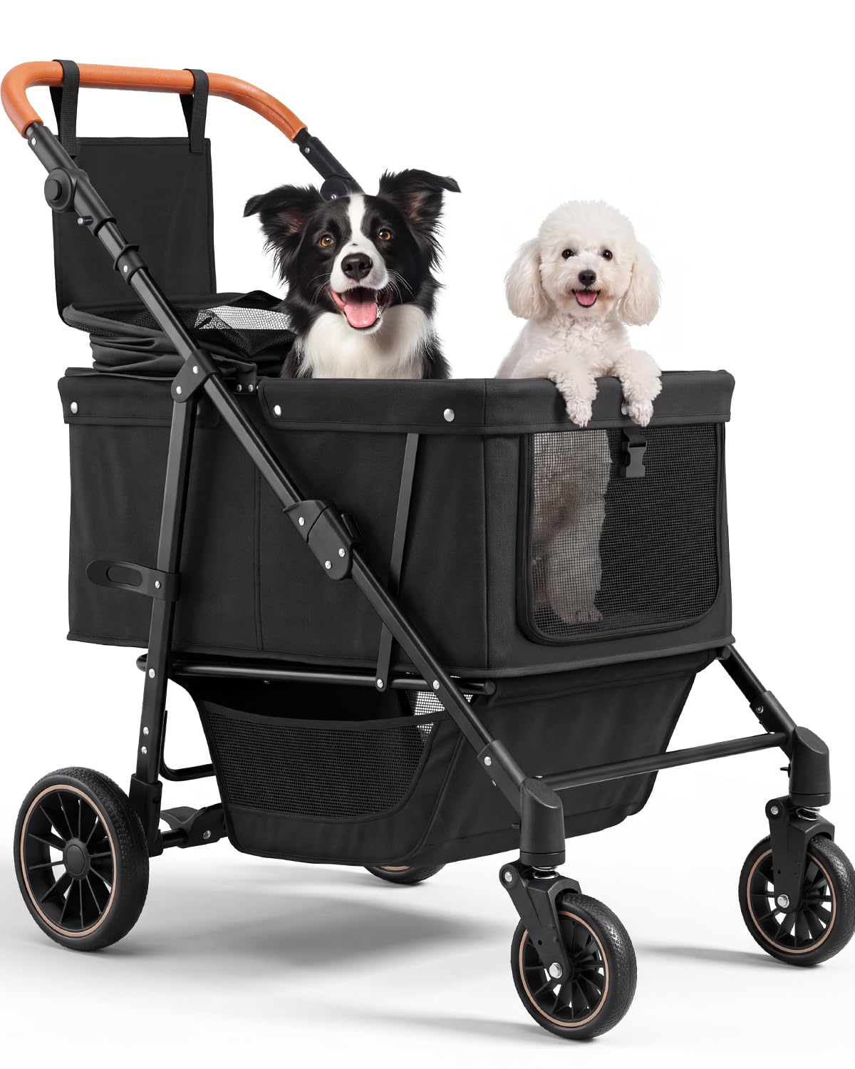 Photo 1 of ***USED***Dog Stroller for Medium Dogs Up to 66 lbs, Fits Select Large Dogs, Pet Stroller for 2 Small Dogs with Adjustable Handle & Canopy, Sun Shades, Storage Organizer, Foldable & Ventilated,Black
