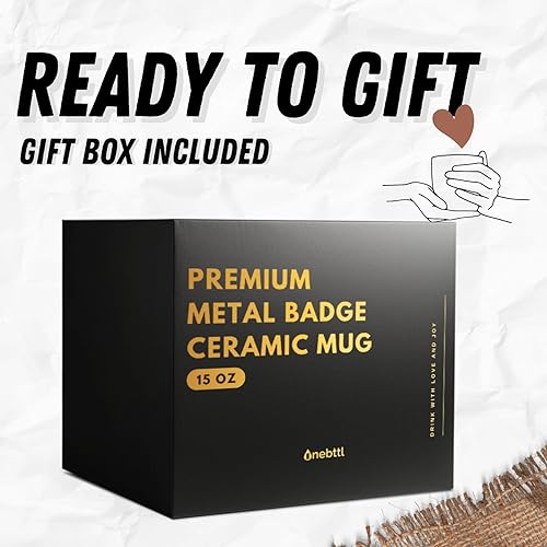 Miniatura 6 de Onebttl Papa Gifts - Taza de café con insignia dorada de nieta, nieto, taza de cerámica de 15 onzas  15.2 fl oz para Navidad, cumpleaños