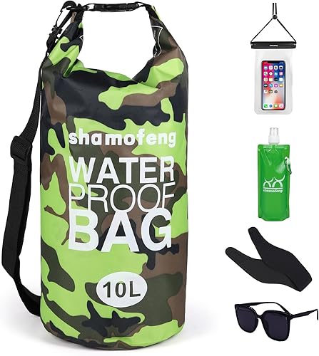 Bolsa seca impermeable de 5L10L15L20L30L Mochila de almacenamiento en seco con funda para teléfono, botella de agua plegable, gafas de sol, banda