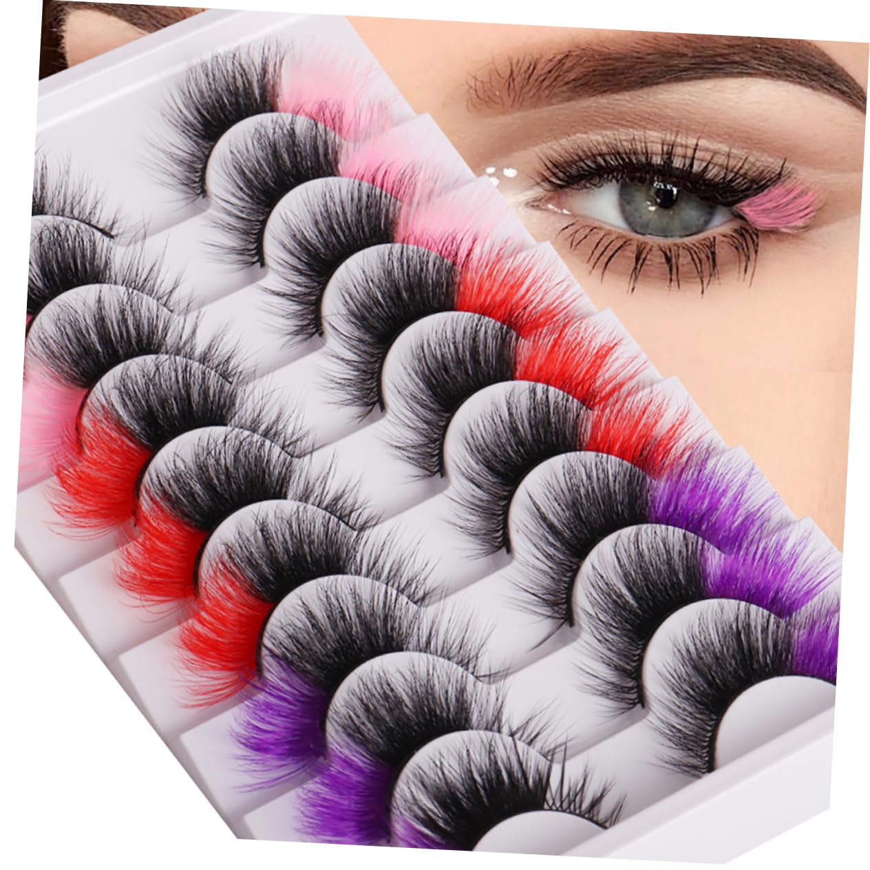 minkissy 45 Paia Ciglia finte imitazione ciglia rosa ciglia cosplay ciglia finte colorate ciglia russe soffici ciglia colorate ciglia finte di ciglio Volpe Imitazione