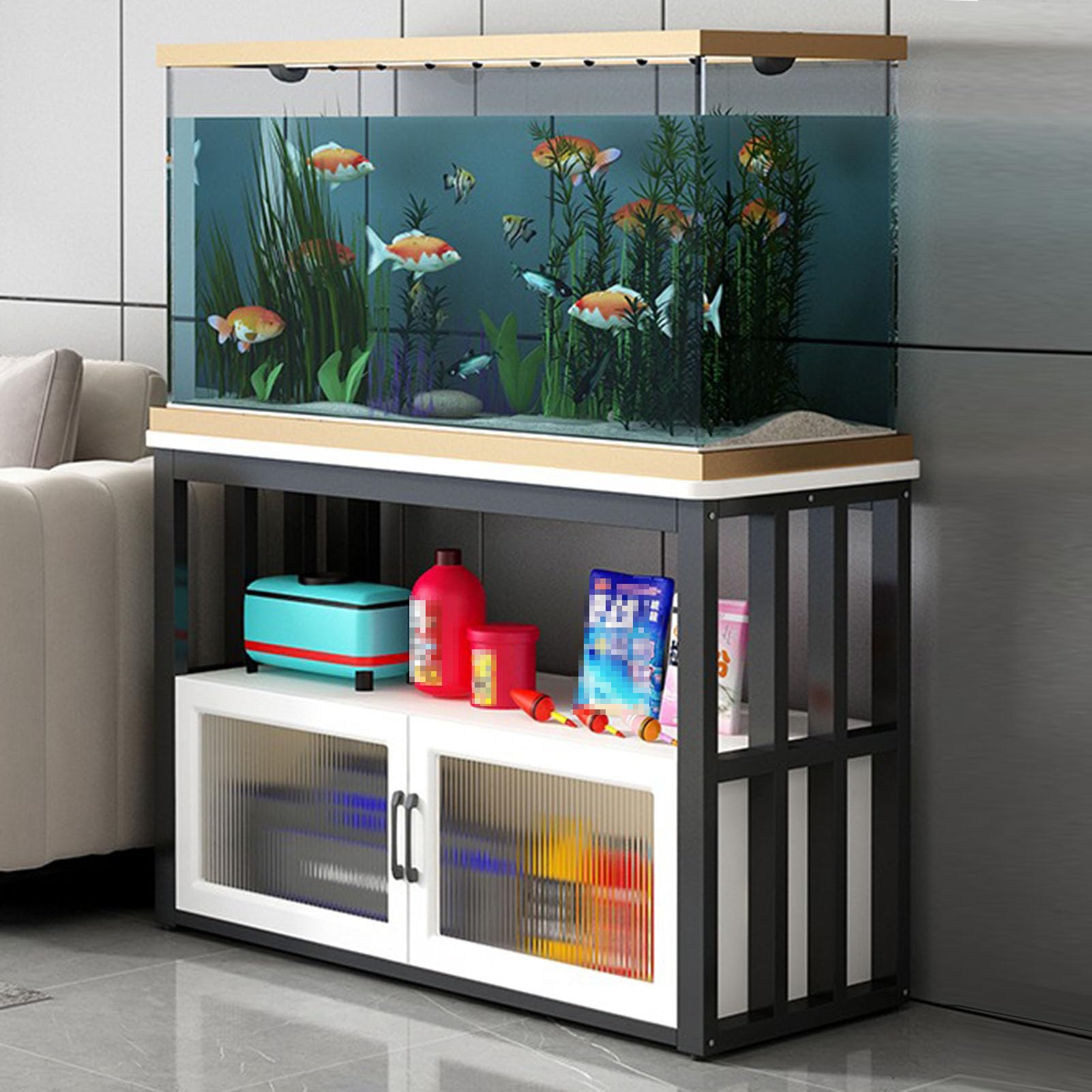 Support d'aquarium à trois niveaux pour sécuriser vos grands bacs