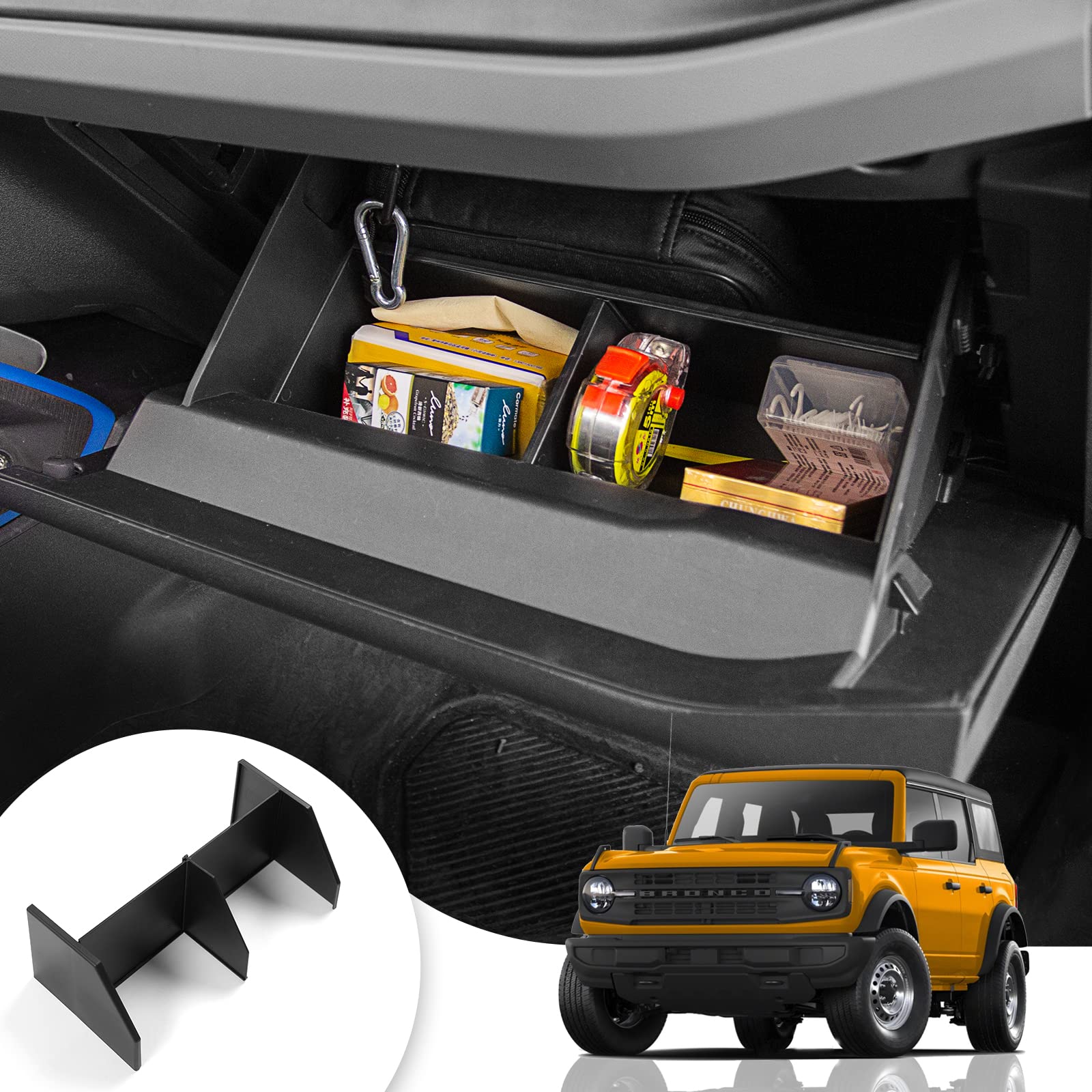 Buy Maxzina Fit 2021 2022 Ford Bronco Glove Box Dividers Organizer ABS