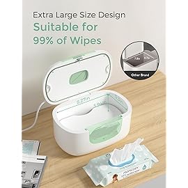 Momcozy New Baby Wipe Warmer, 100pcs Larger Capacity Wipe Dispenser, 10-Min Fast Heating with 4 Temperature Modes, Innovative Spring Design, Silicone & Top Seals,Quick Even Heating, 3-Level Nightlight
