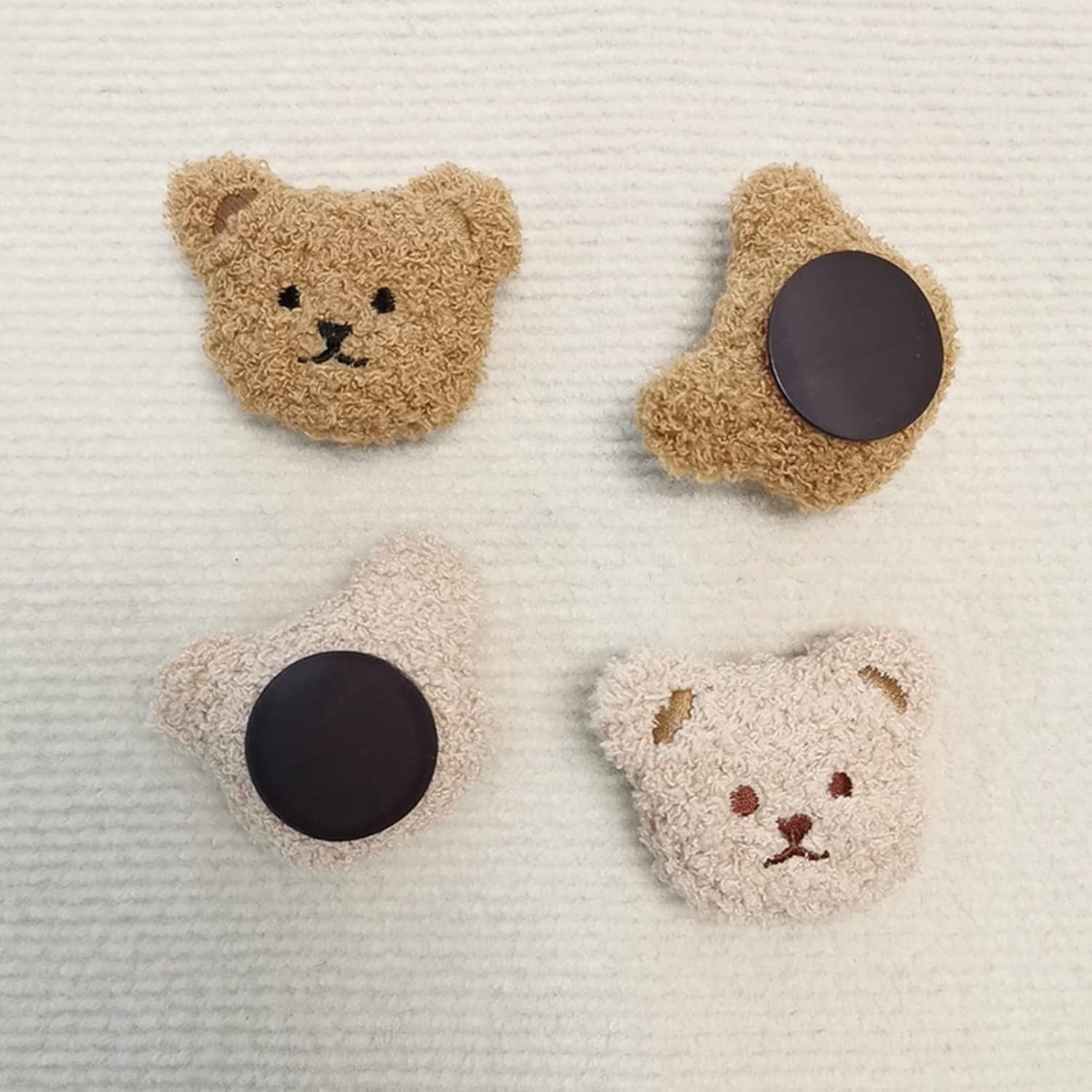 Plush Teddy Bear Fridge Magnet - 3D Animal Refrigerator Magnet with Rubber Soft Magnetic Backing for Kitchen Decor(Brown)
