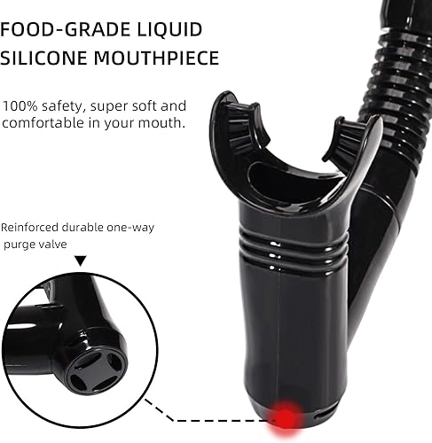 Miniatura 6 de Seago Esnórquel de natación para natación de regazos, esnórquel de natación con parte superior seca para adultos y jóvenes, equipo de entrenamiento