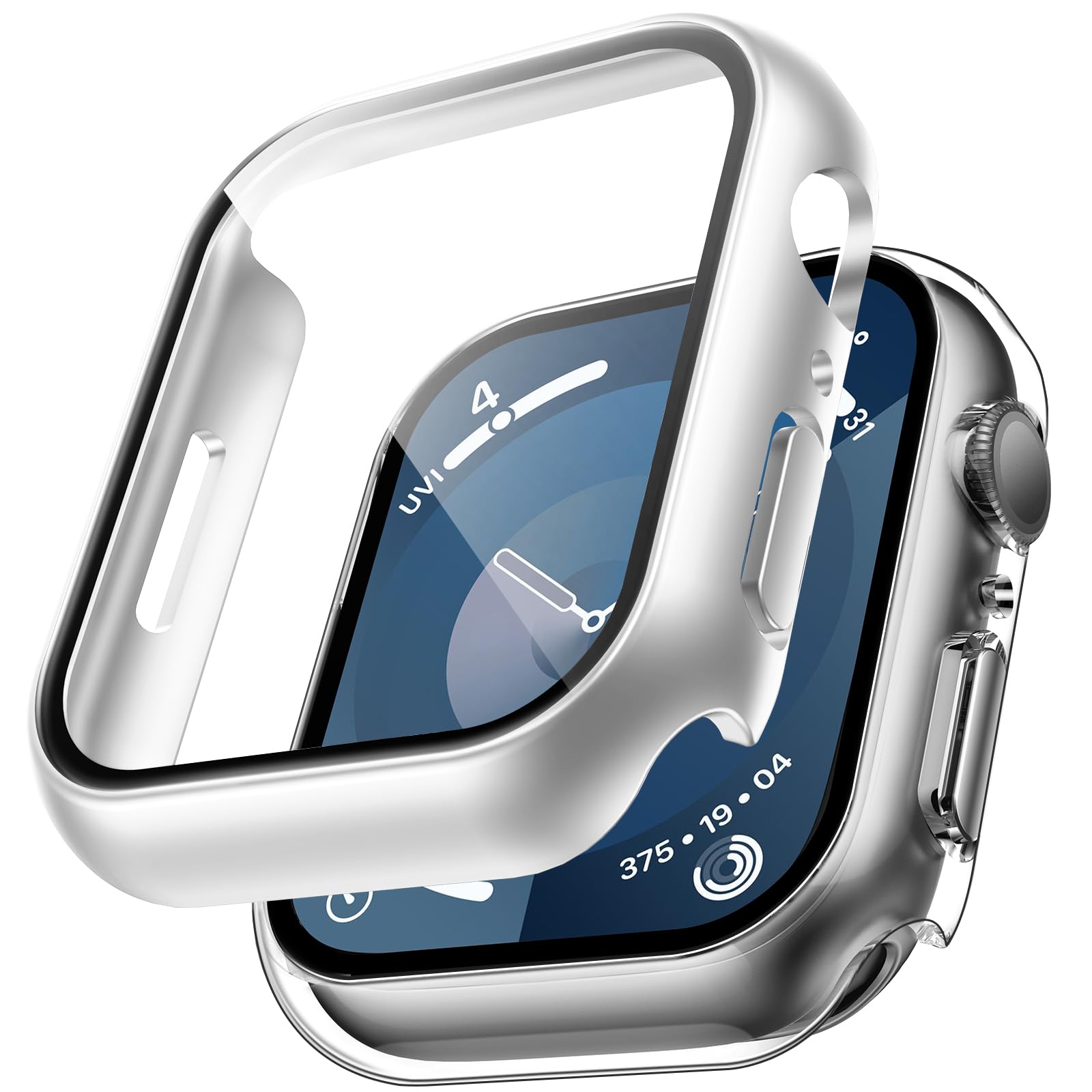 TAURI 2 Pack Hard Case for Apple Watch SE 3 /Series 6/5/4 /SE 44mm with 9H Tempered Glass Screen Protector, [Touch Sensitive] [Full Coverage] Slim Bumper Protective Cover for iWatch 44mm - Black — view 51