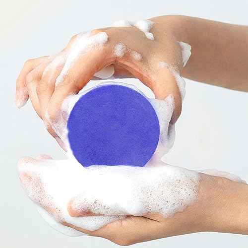 Miniatura 5 de Barra de champú morado con biotina, neutraliza los tonos cobrizos y fórmula fortalecedora, barra de champú sólida, para cabello rubio, aclarado y