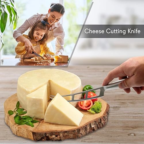 Miniatura 3 de NutriChef Juego de 2 piezas de corte de queso, cuchillo portátil de acero inoxidable antiadherente y cortador de queso, cortar, afeitar, rebanar,