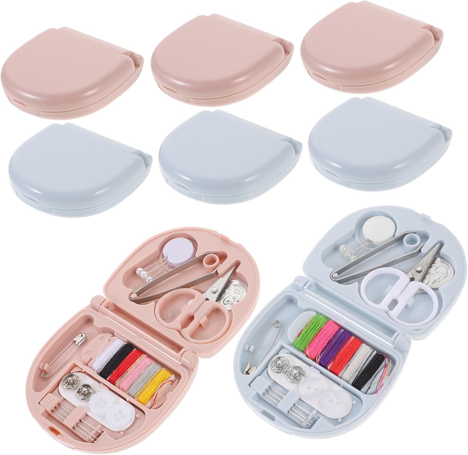 Uonlytech Mini Sewing Kit 8 Pieces for Household Use Portable Needle Threader Travel Sewing Tools for Quick Repairs and Embroidery Projects