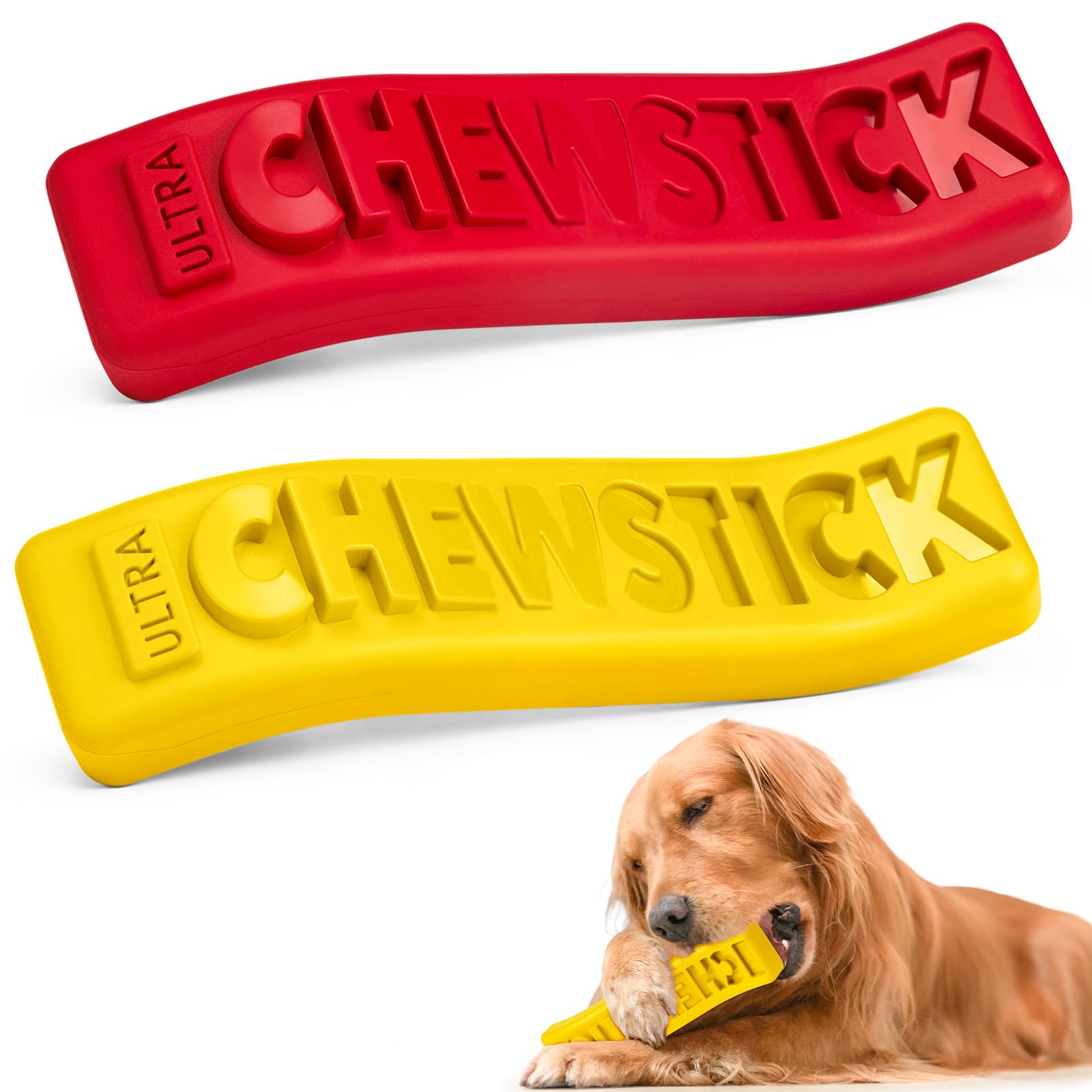 Moonorange Dog Chew Stick Toy,Interactive Treat Dispensing Puppy Toys,Durable Safe Rubber Teeth Clean Dog Puzzle Slow Feeder for Aggressive Chewers