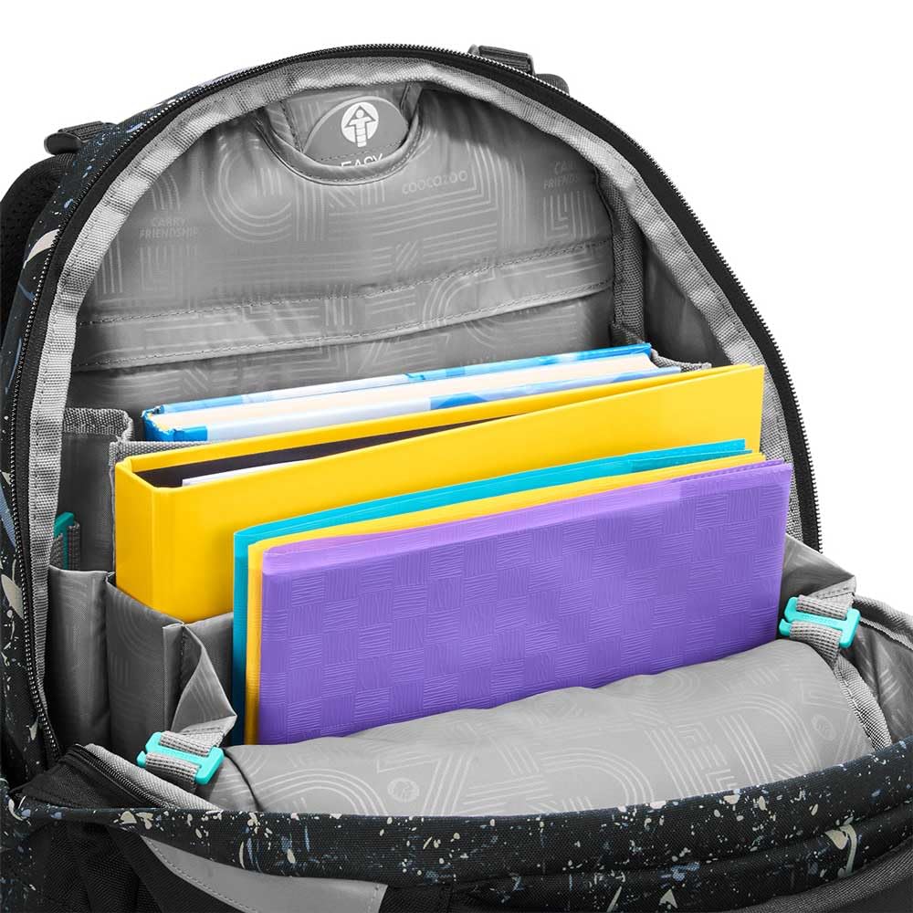 coocazoo MATE Schulranzen-Set 3tlg für Mädchen und Jungen ab der 4. Klasse mit Rucksack. Schlamperetui und Sportbeutel (Reflective Splash V2)