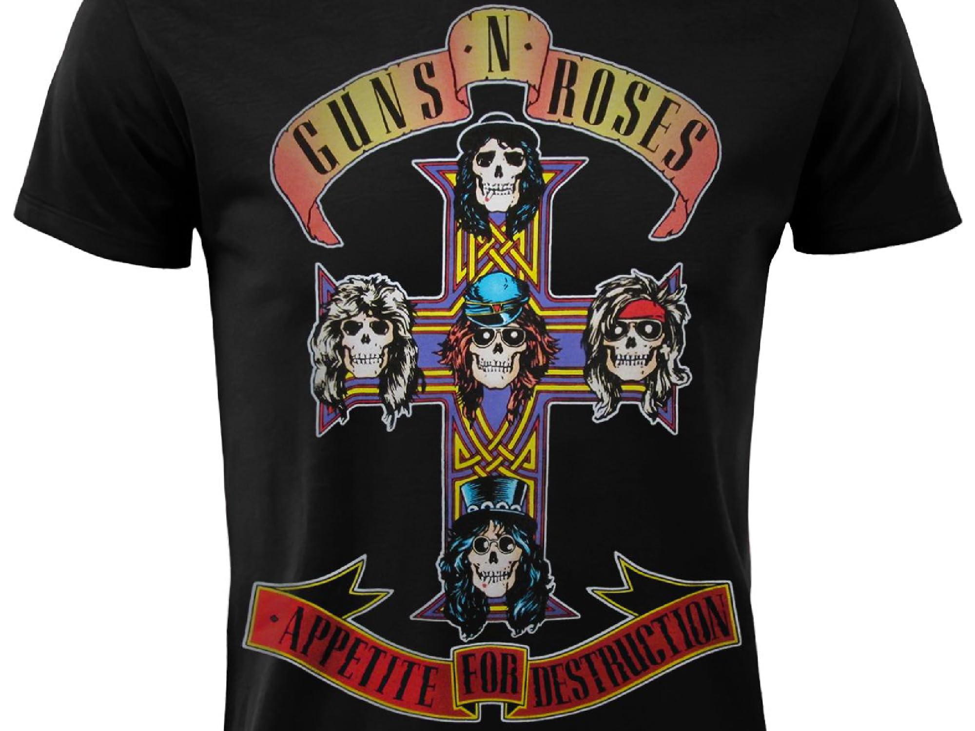 T-shirt Guns N Roses Appetite for Destruction T-shirt Hard Rock Band officiel Maillot album disque vinyle CD unisexe homme femme noir adulte garçon