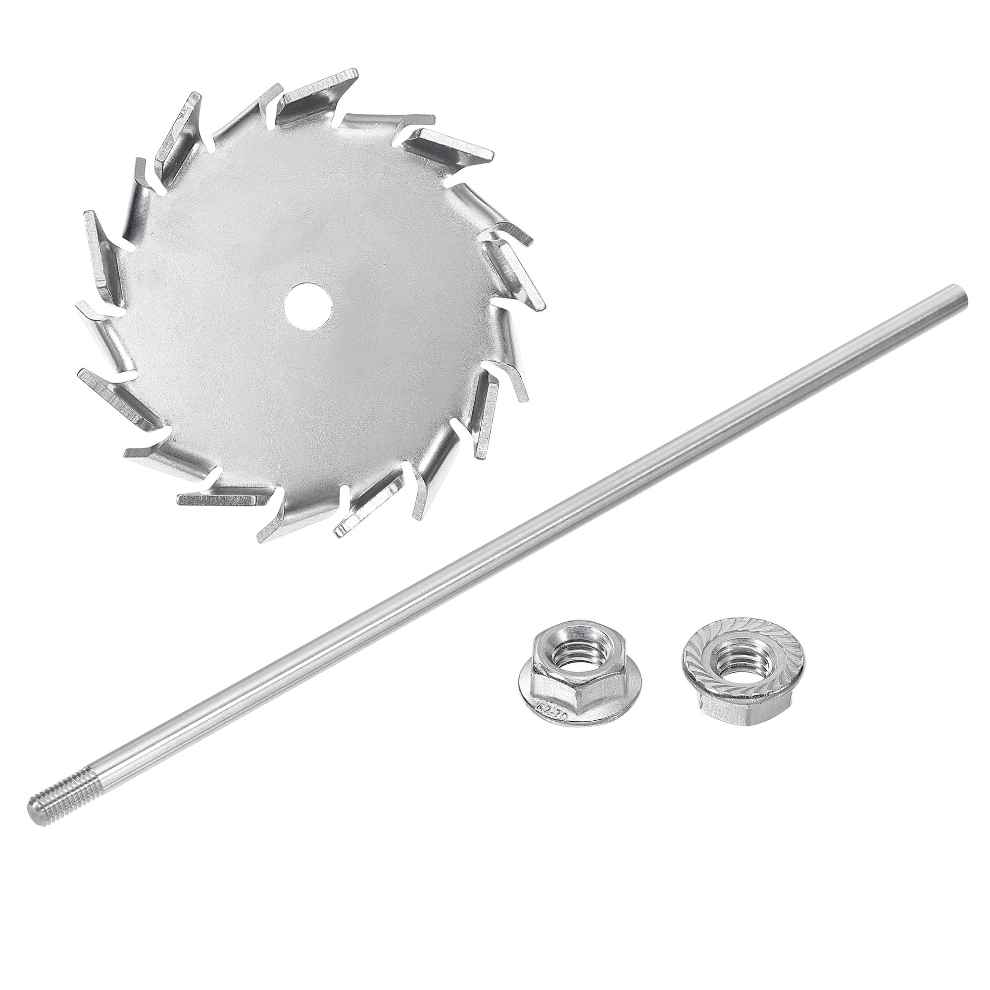 sourcing map 304 Inoxidable Acero Agitador Varilla 11.81" Longitud Dispersión Máquina Agitar Palos con 2.76" ID Dispersión Disco para Laboratorio, Industrial