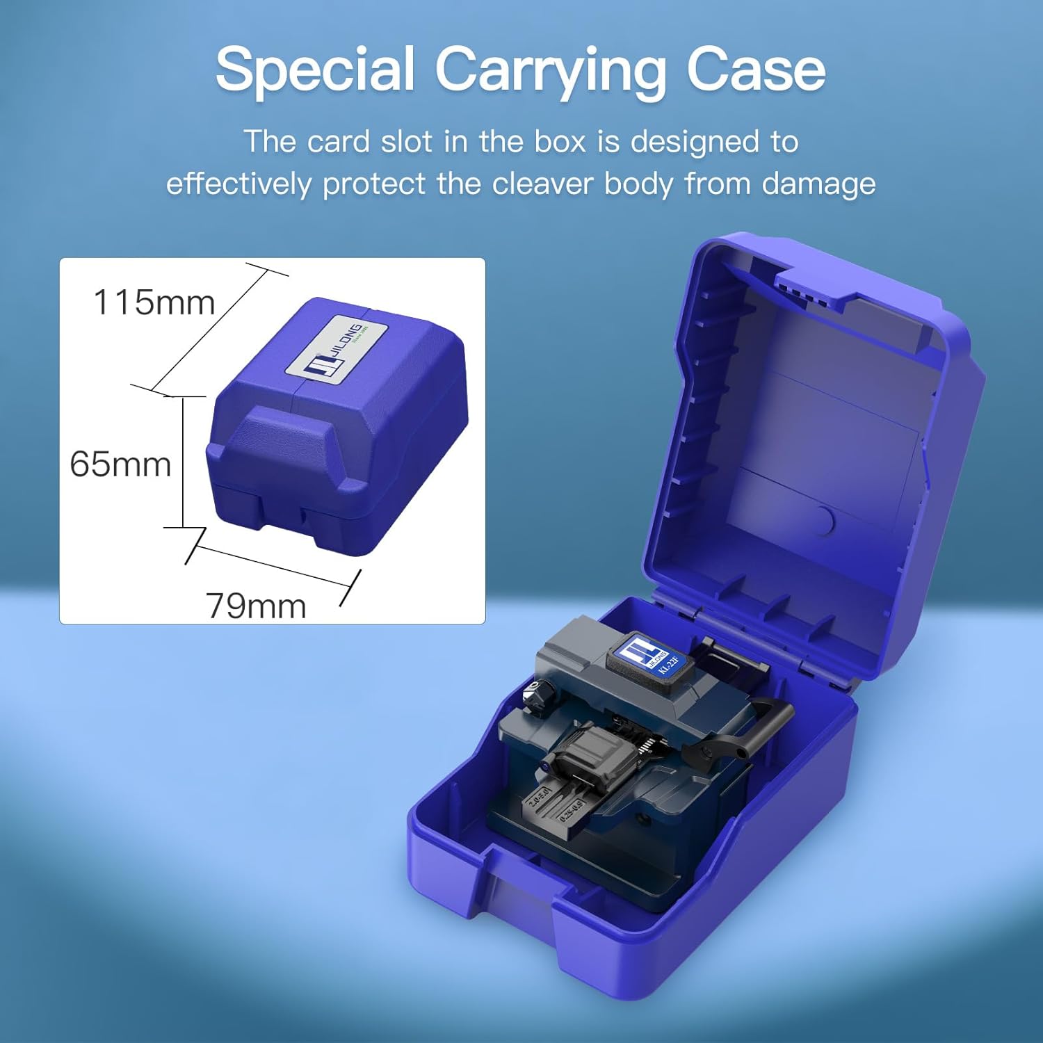 Optic Fiber Cleaver JILONG KL-22F FTTH Cutter 48,000 Cleaves with Two Fixture Holders, Work with Fiber Optic Fusion Splicer