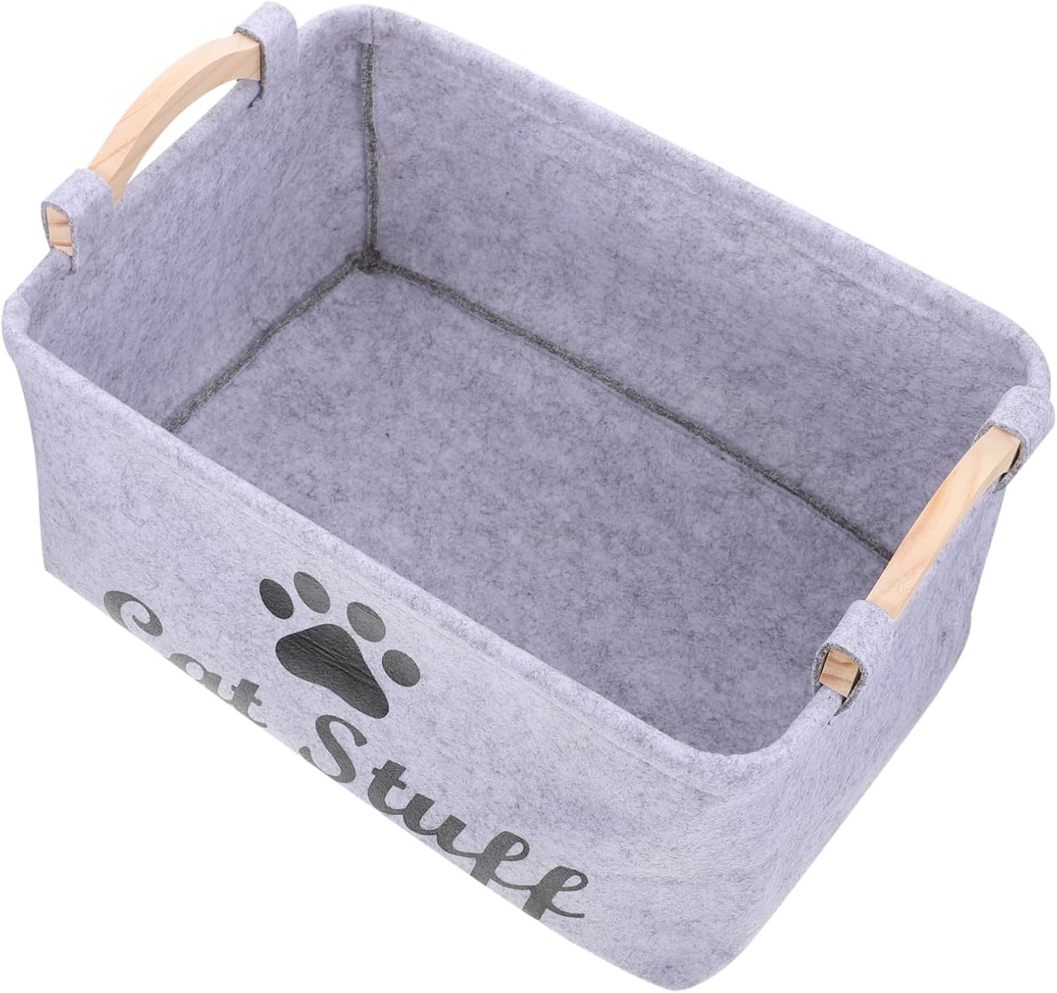 Hemobllo Pet Storage Bin Felt Basket Organizer with Handles for Dog and Cat Accessories Multipurpose Chest Container for Food Clothes and Portable Storage