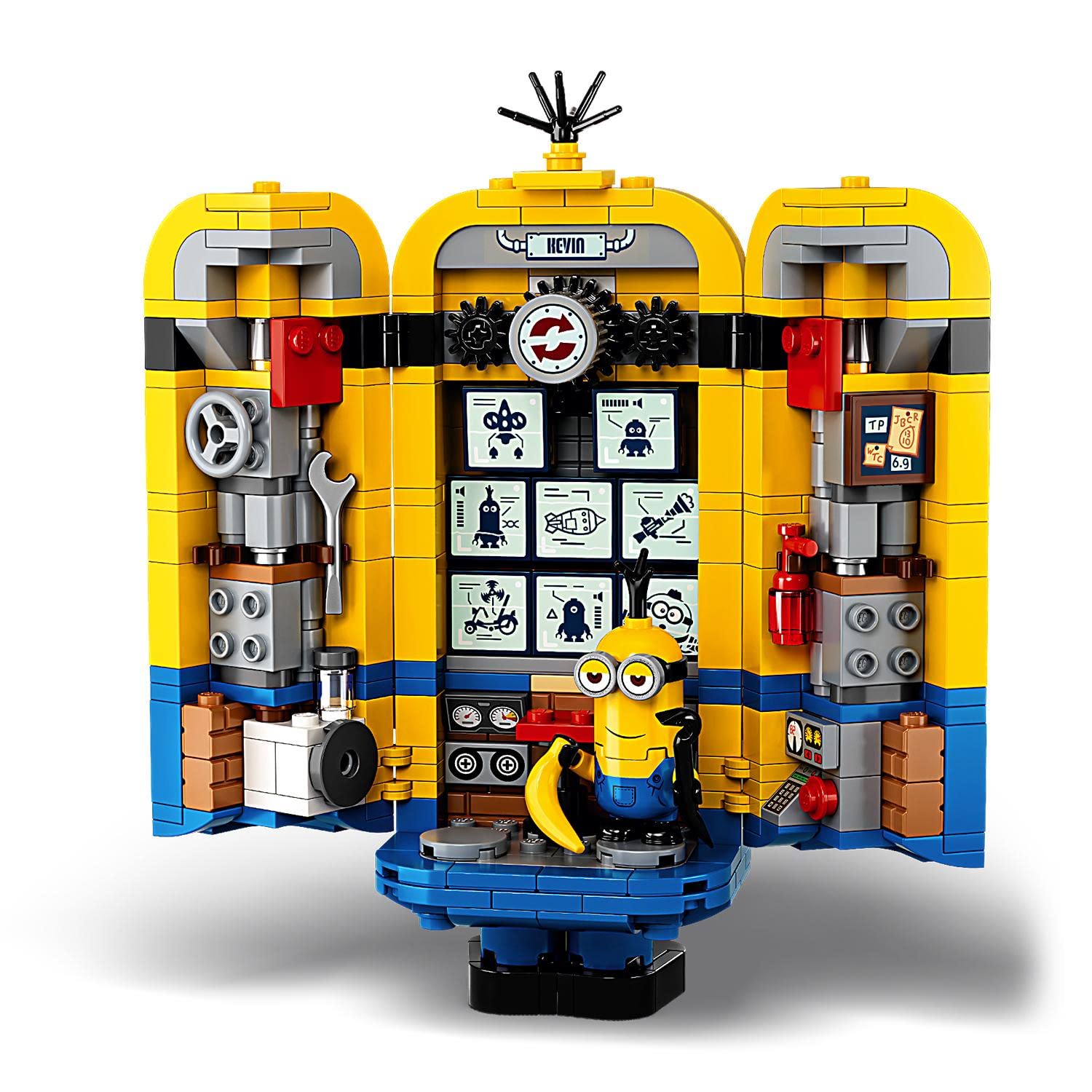 LEGO 75551 Minions Les Maxi-Minions et Leurs Repaires Modèle d'Exposition Comprenant Les Figurines des Minions Stuart, Kevin et Bob