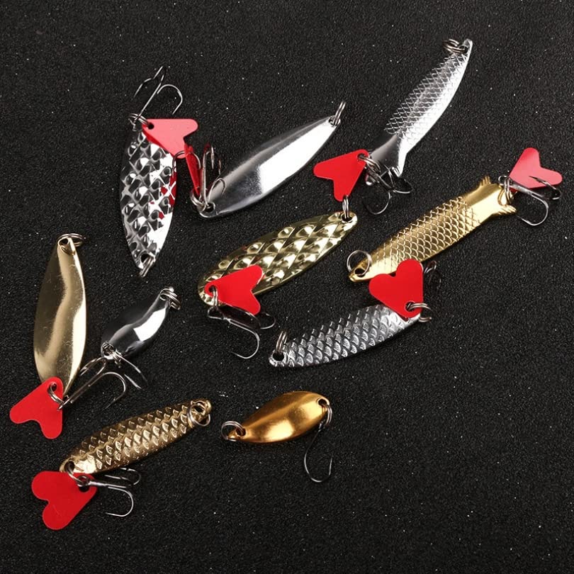 OriGlam 10pcs Metal Fishing Lures Metal Spoon Spinner Baits Hard Baits - Image 2