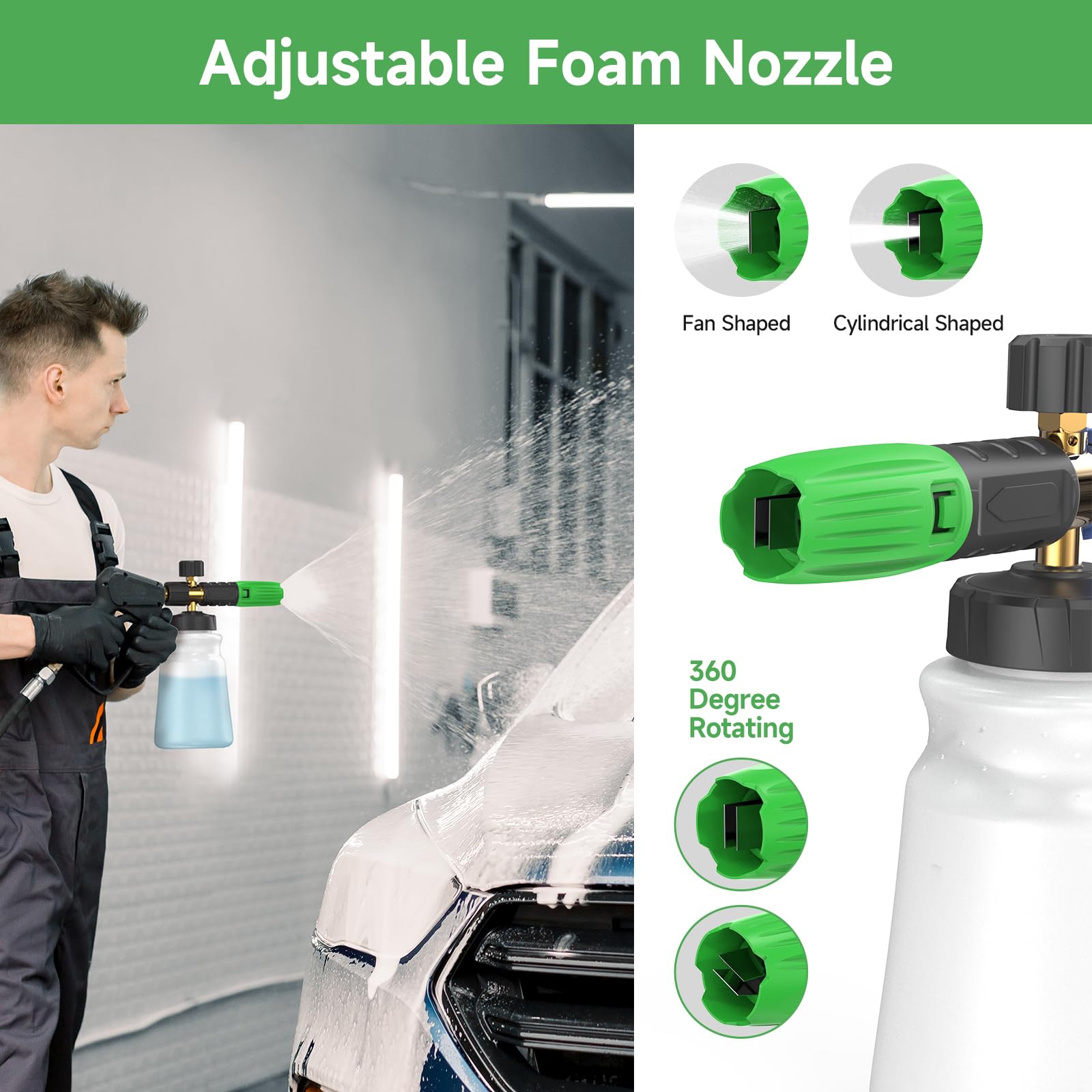 1/4 Snow Foam Lance Cannon Washer Gun Soap Bottle Pressure Car Foamer Wash Jet P