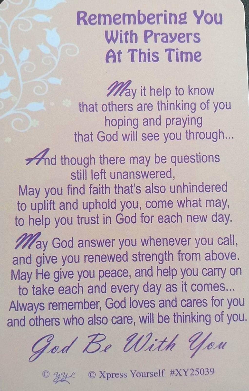 Xpress Yourself Religious Keepsake Cards With Envelopes 3.5"X2" 3 Designs - Remembering You With Prayers A...