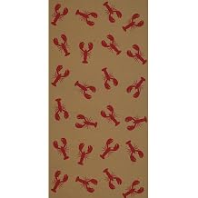 Casafoyer 24" x 50' Nautical Theme Lobster Print Kraft Paper Table Roll, Luau Party Tablecovers, Brown/Red - Pack of 2