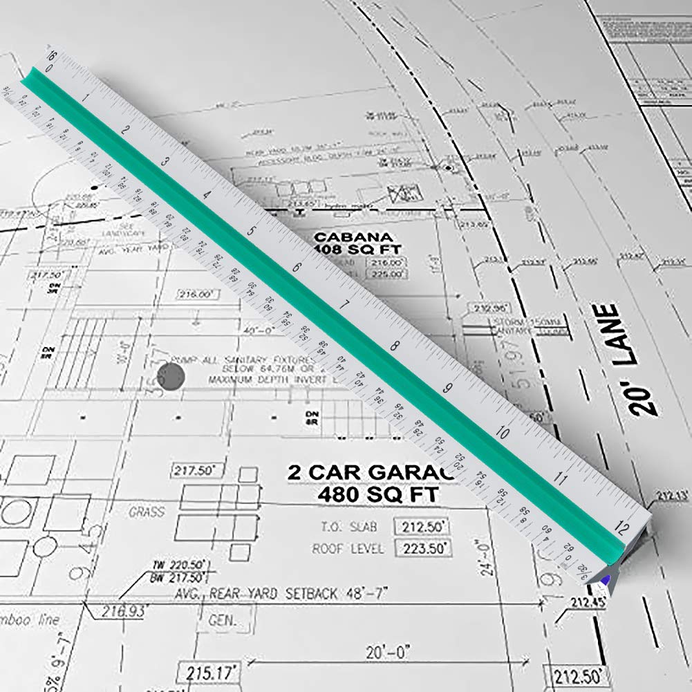 Buy Architectural Scale Ruler 12" Aluminum Triangular Architect Scale