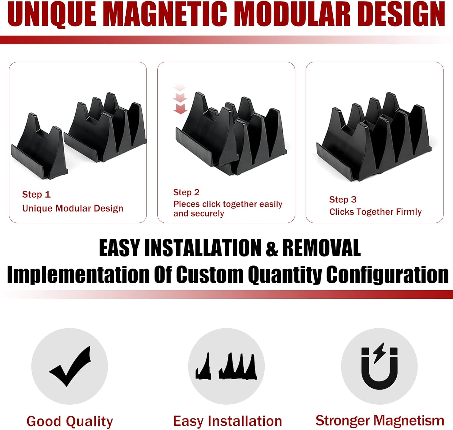 60 pcs Magnetic Modular Wrench Organizer Wrench Holder - Wrenchs Tool Organizers for Tool Drawer Storage, Wrenchs Rack with Metric SAE Labels, Tool Storage Set Holder Festival for Mechanics