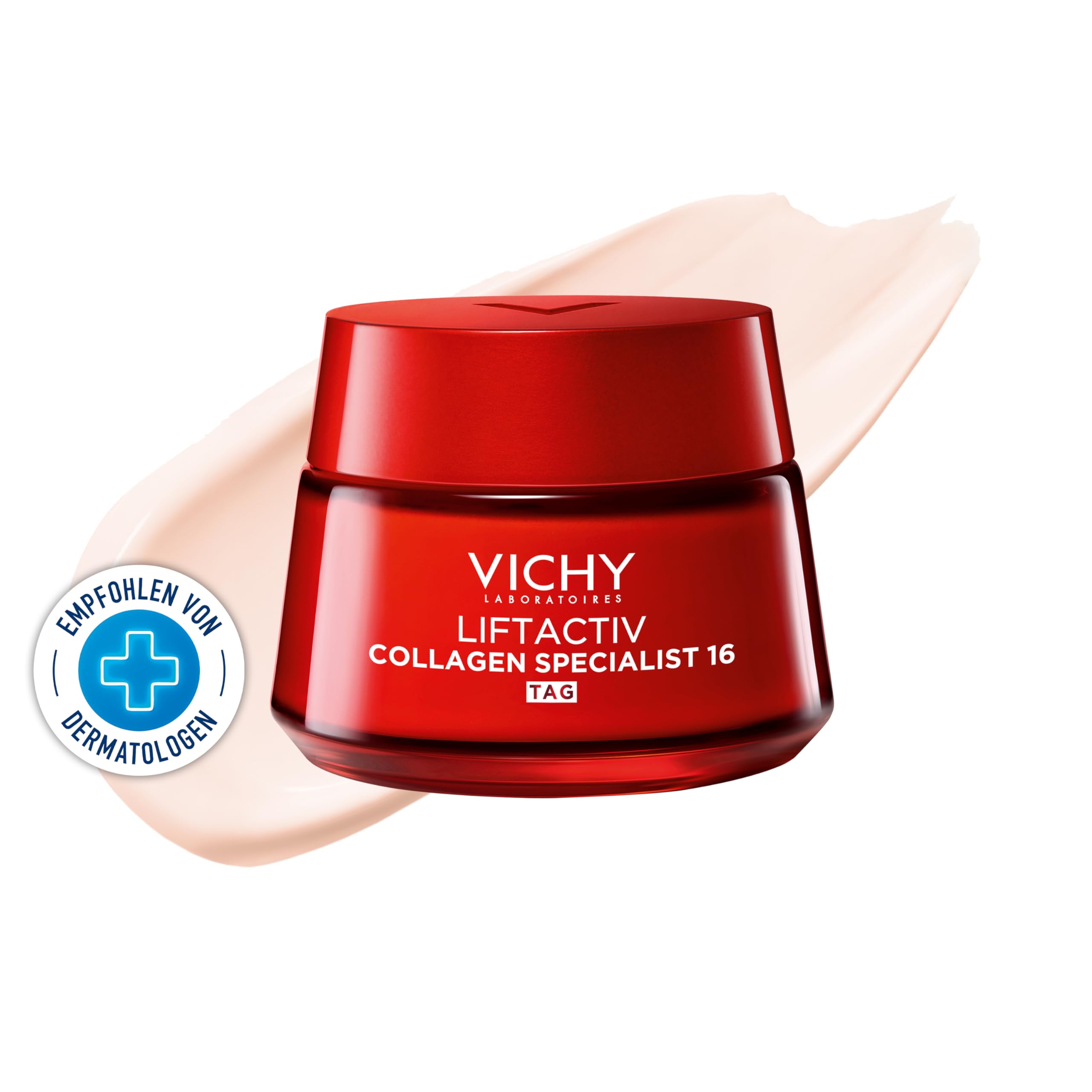Protocolo Vichy Liftactiv Collagen Specialist 16 con sérum 30 ml y crema de día 50 ml, para líneas de expresión y arrugas, con Ramnosa, péptidos y maitake