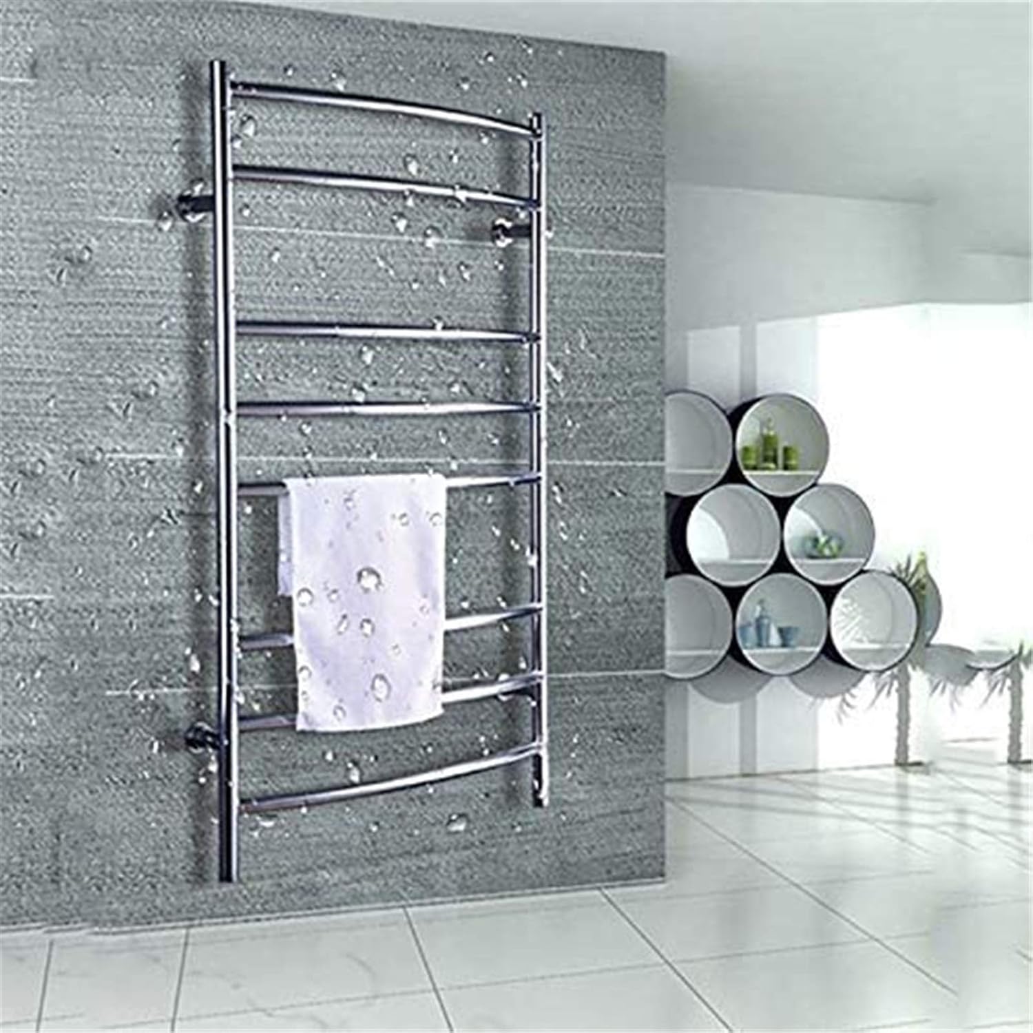 Electric Towel Rack, Heated Towel Rack Wall Mounted Stainless Steel with 8 Heated Bars Towel Warmer Bathroom Accessories